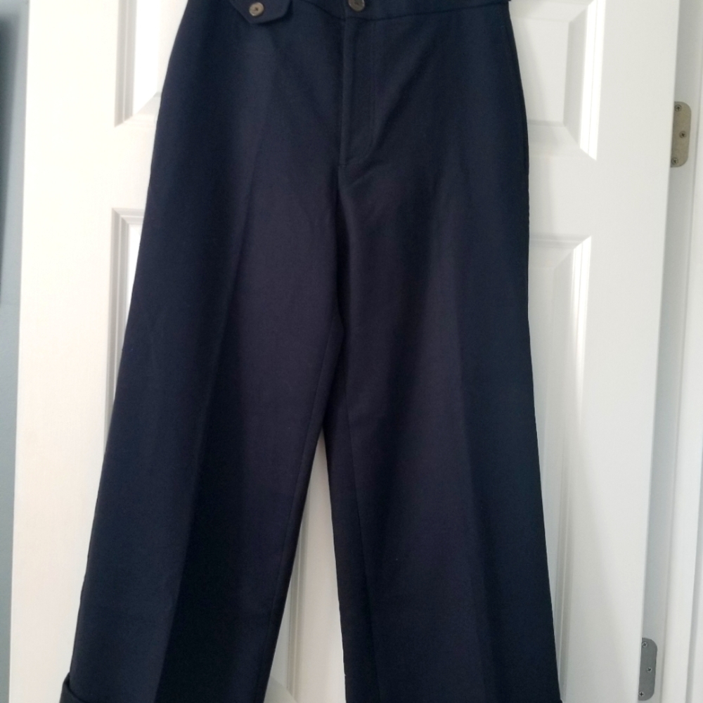 NWT Club Monaco Calvary Wide Leg Pant. Size 6 Navy Blue - Picture 2 of 13